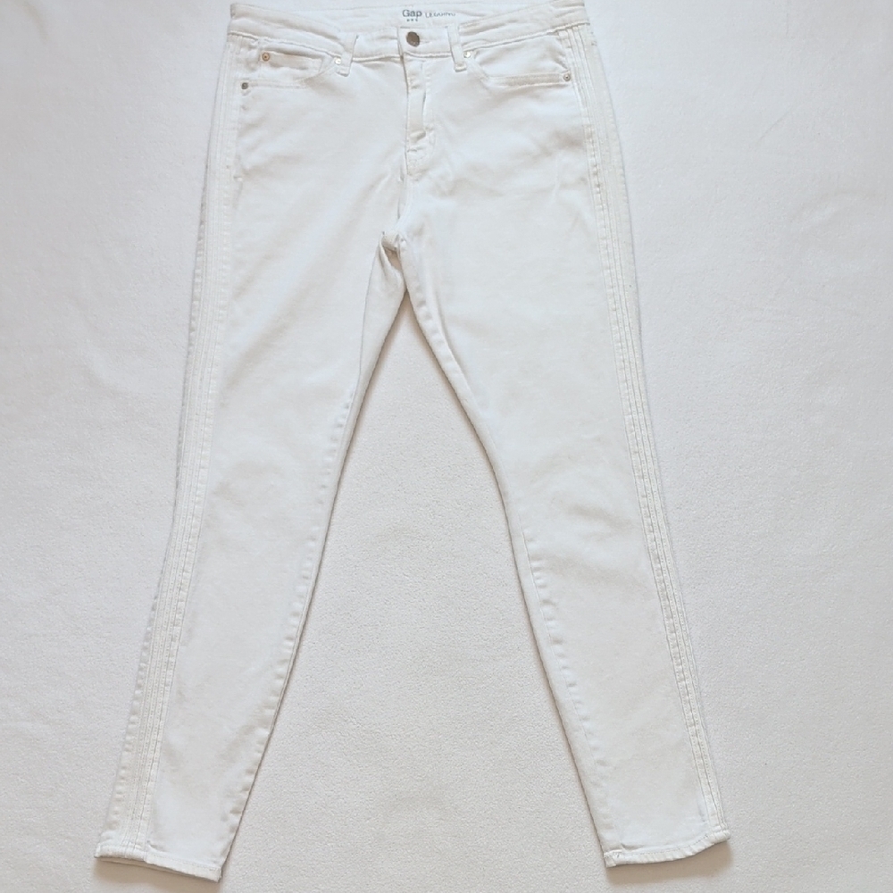GAP White High-rise Skinny Jeans w/ Layered Side Seam - Size 30
